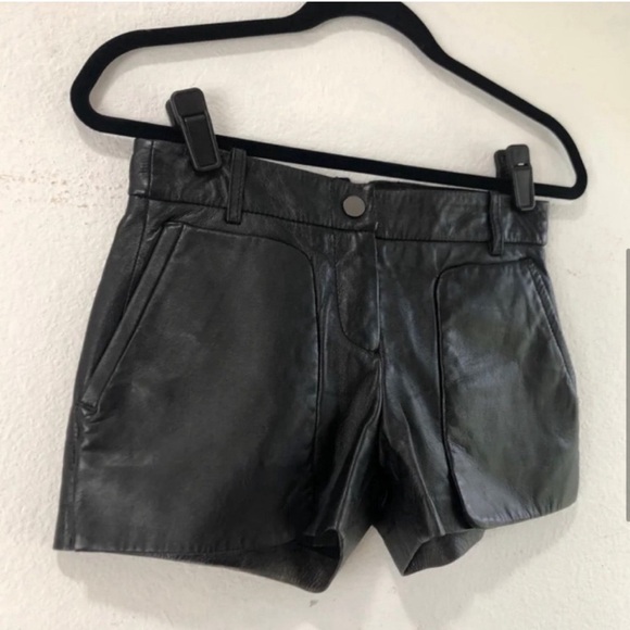 Bcbg Maxazria Bruna Patch Pocket Leather Shorts - Picture 4 of 12